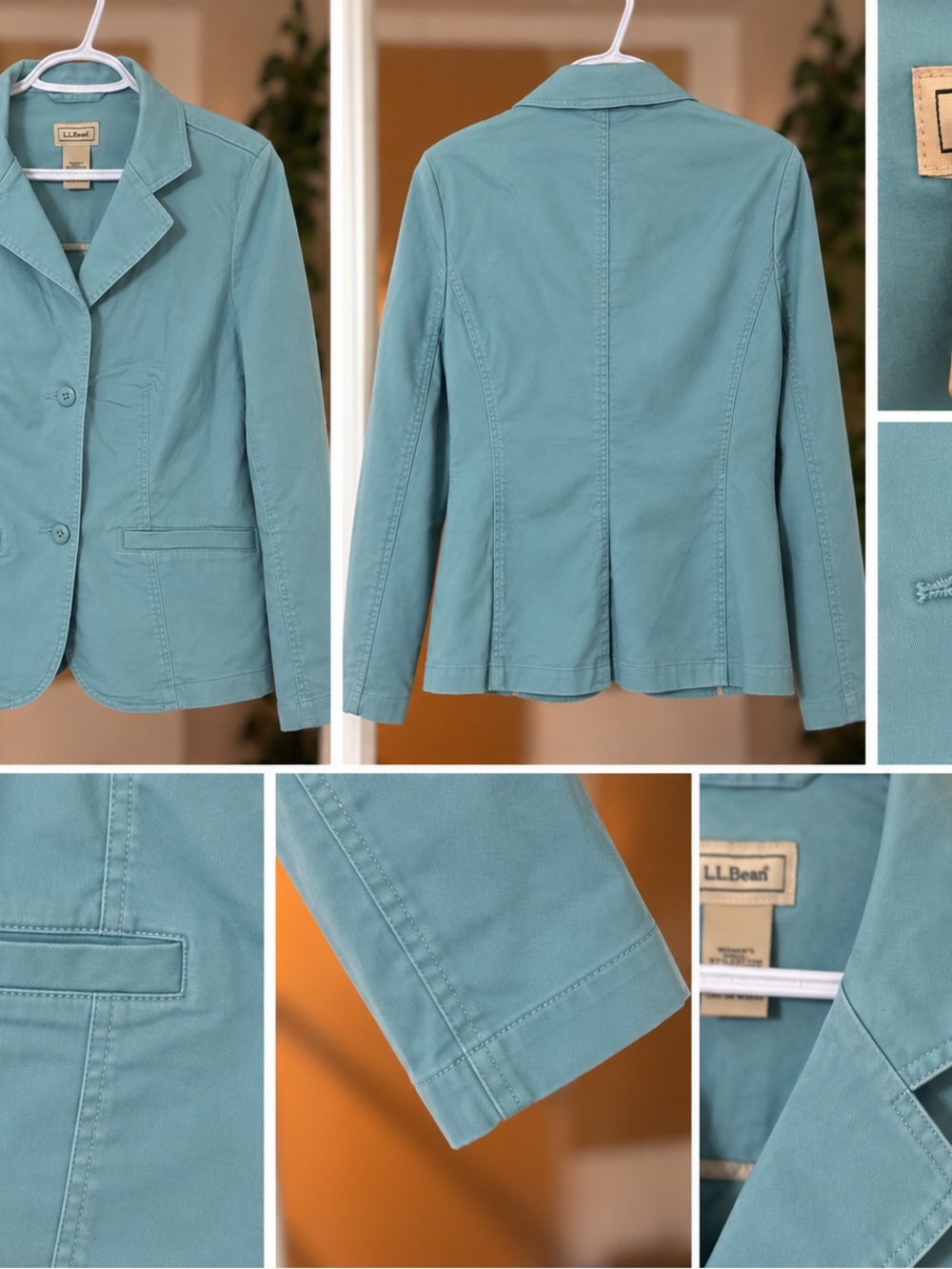L.L. Bean Teal Cotton Blazer Jacket